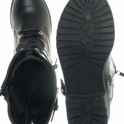 Forever Link Mango27K Childrens Lace Up Combat Boots - Boy Girls Calf High Lace Up Shoe