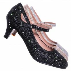 Forever Link New Jemma22 Rhinestone Glitter Pump - Women's Mary Jane Evening Dress Heel