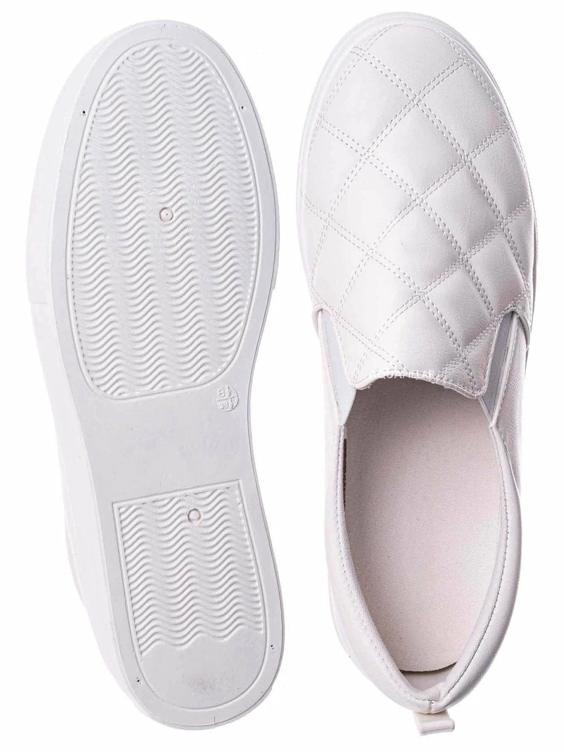 Bamboo New Story02 Flatform Quilted Sneaker -Women Matelassé Slip On Sporty Platform Loafer