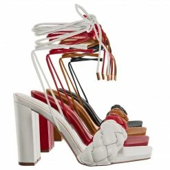 Misbehave Mable9 Leg Wrap Braided Block Heel Sandal, Women Shoes
