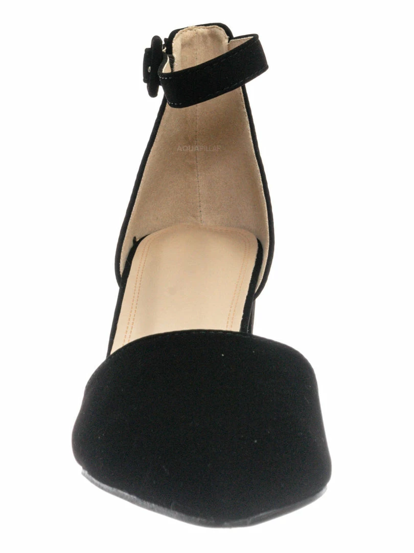 Forever Link Nataly01 Low Block Heel D'Orsay Pump - Pointed Toe Two Piece Office Dress Shoes New