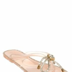 Wild Diva Jolie44 Rhinestone Crystal Jelly Slide, Women Lucite Flip Flop