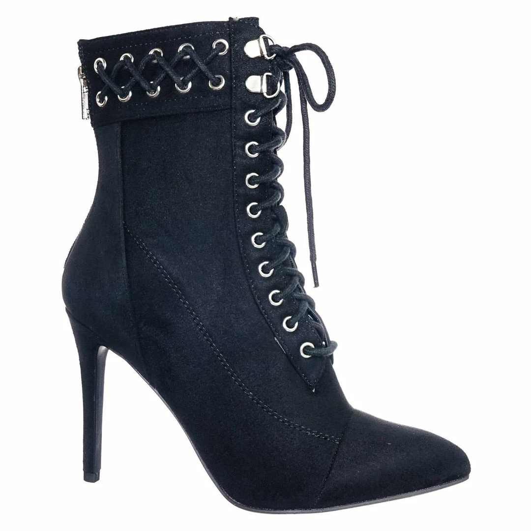 Delicious MileyRD Lace Up Victorian Military Combat Ankle Bootie, Rockstar Steampunk