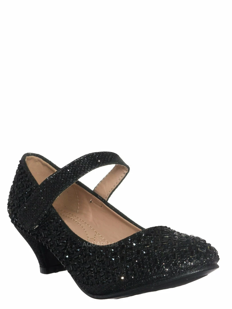 Forever Link New Jemma08K Children Girl Rhinestone Crystal Glitter Pump For Wedding & Parties