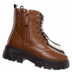 Forever Link Atlantic06 Double Zipper Lace Up Combat Bootie New