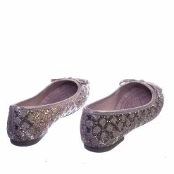 Forever Link New Karra46 Children Girls Fancy Round Toe Ballet Flat W Criss Cross Glitter