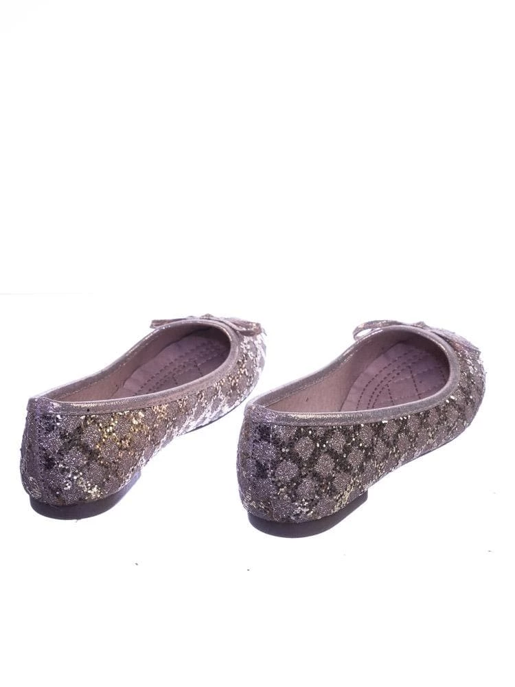 Forever Link New Karra46 Children Girls Fancy Round Toe Ballet Flat W Criss Cross Glitter