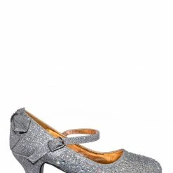 Little Angel Tasha004E Girl Rhinestone Crystal Mary Jane Pump - Kids Block Heel Dress Shoes New