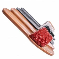 Bamboo Sunbathe78 Flat Puffy Woven Sandal - Women Summer Open Toe Slide In Weaving Mule New