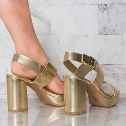 Soda New Jaylen Retro Platform Heels Sandal, Women Thick Slingback Strappy Clog