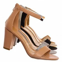 Top Moda Hannah1 Chunky Heel Two Piece Sandal - Women Evening Open Toe Dress Shoes New