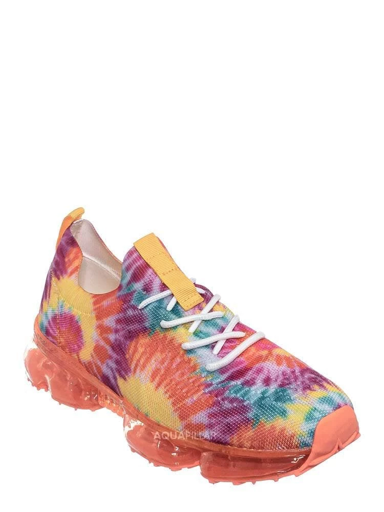 Forever Link Flow19 Stretch Elastic Mesh Sneaker - Festival Lace Up Rubber Air Bubble Cushion