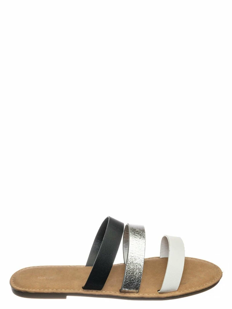 Sunny Feet Waterfront70 3 Strap Open Toe Slide In Sandal - Women Color Block Slippers