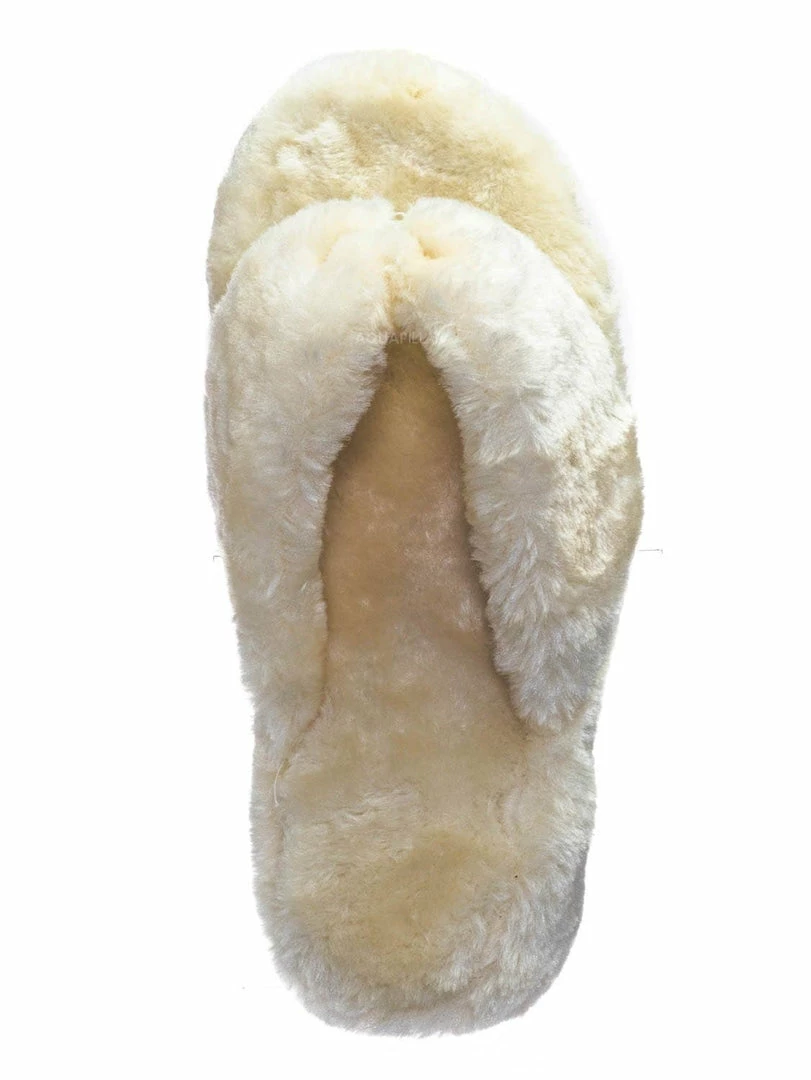 Bamboo New Warmness05 Fluffy Faux Rabbit Fur Sandal - Flatform Thong Flip Flop Slipper