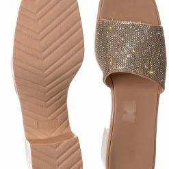 Forever Link List16 Womens Rhinestone Crystal Jelly Block Heel Mule Slide New