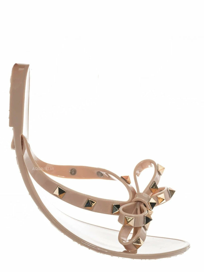 Bamboo New Studs01 Stud Jelly Slip On Slides - Beach Slipper W Metal Pyramid Stud