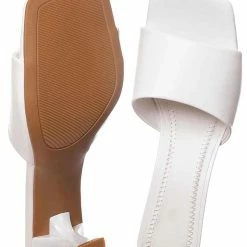 Anne Michelle Align03 Square Toe Slide In Mule - Women High Heel Slipper Cow Vinyl New