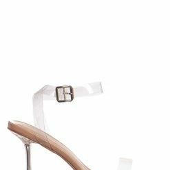 Anne Michelle Pleasure05 Clear High Heel Glass Sandal, Women Lucite Vinyl Shoe New