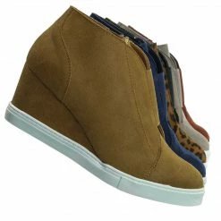 Soda Vesper Hidden Wedge Heel Sneakers - Women Sporty Elastic Shootie