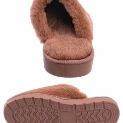 Bamboo Snuggle07 Furry Flatbed Slipper Mule - Mukluk Winter Slip On For Men & Women