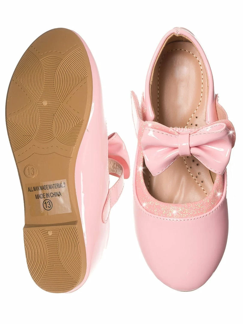 Lucky Top Hilton1K Children Flat Mary Jane, Girl Kids Cute Glitter Shoes New