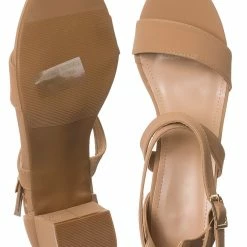 Top Moda Delia6 Block Heel Cross Strap Sandal, Women Strappy Dress Shoes