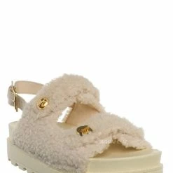 Liliana Montana3 Plush Faux Fur Slingback Molded Footbed Slipper New