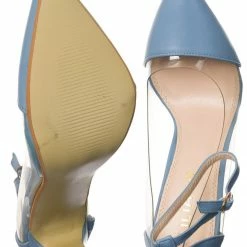 Liliana Olga1 Clear Lucite Pointed Toe Pump, Women Ankle Strap Transparent Shoes New