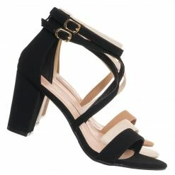 Top Moda New Beth8 Crisscross Ankle Strap Block Heel Sandal, Women Dress Shoes