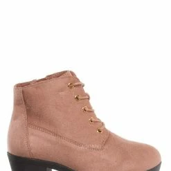 Forever Link Plus11K Girl's Block Heel Combat Ankle Bootie New