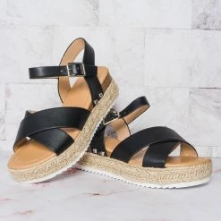 Soda New Picnic2 Childrens Espadrille Flatform Sandal, Kids Girl Summer Platform