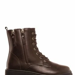 Forever Link Atlantic06 Double Zipper Lace Up Combat Bootie New