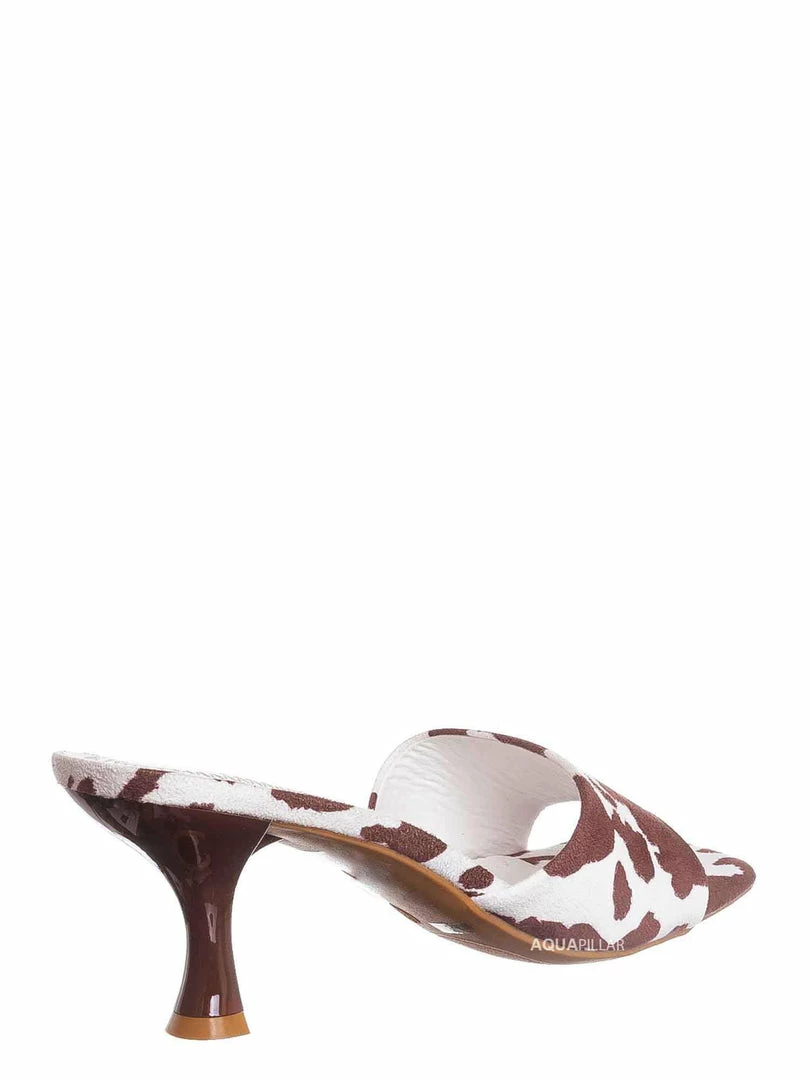 Anne Michelle Align03 Square Toe Slide In Mule - Women High Heel Slipper Cow Vinyl New