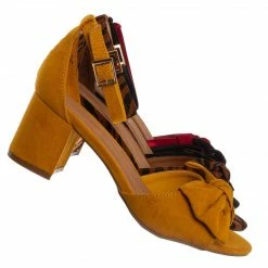 Bamboo Headline09 Womens Block Heel Bow Sandal New