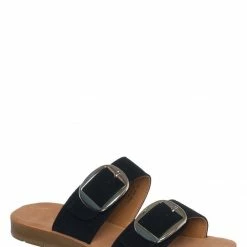 Soda Hello Lightweight Foam Footbed Slide Sandal, Women Double Buckle Slipper New