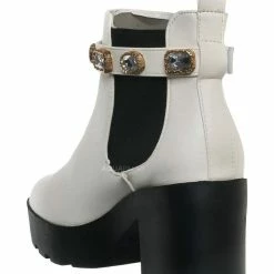 Bamboo Vista14 Rhinestone Block Heel Chelsea Boots - Womens Ankle Bootie