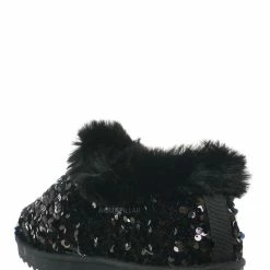 Bamboo Annie51 Shearling Sequins Slipper - Women Faux Fur Lined Bootie New