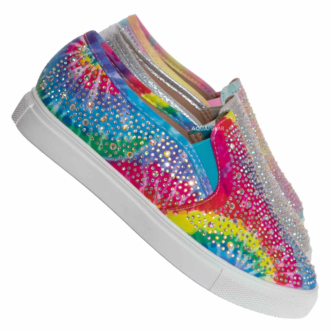 Forever Link Design08K Children Rhinestone Crystal Slip On Sneaker - Kids Girl Sporty Loafer New