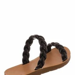 Soda Joyful Puffy Braided Flat Sandal, Women's Comfy Slipper New