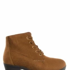 Forever Link Plus11K Girl's Block Heel Combat Ankle Bootie New