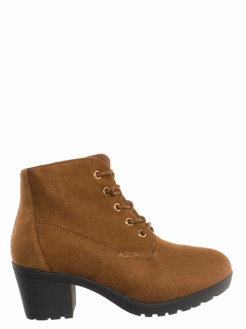 Forever Link Plus11K Girl's Block Heel Combat Ankle Bootie New