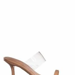 Anne Michelle New Zeal03 Clear Lucite High Heel Mule, Women Transparent Sandal