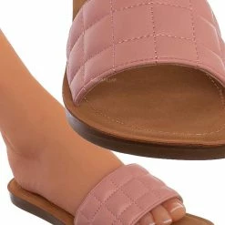 Soda Kane Comfortable Foam Padded Quilted Slide Sandal New