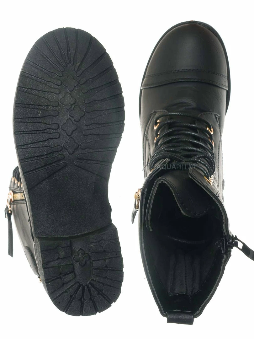 Forever Link Mountain81K Childrens Zip Up Combat Boots - Boy Girl Calf High Shoes