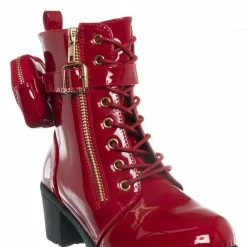 Forever Link New Access39K Childrens Utility Pouch Combat Boots - Girls Shoes