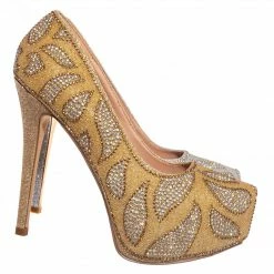Blossom New Kinko Rhinestone Glitter Hidden Platform Pump - Women Heel