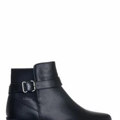 Top Moda Alana1 Elastic Chelsea Belted Ankle Bootie, Moto Block Heel Cowboy Biker Boot