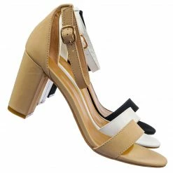 Bamboo Striking01 Retro Chunky Block Heel Sandal - Womens Open Toe Two Piece Dress Shoe