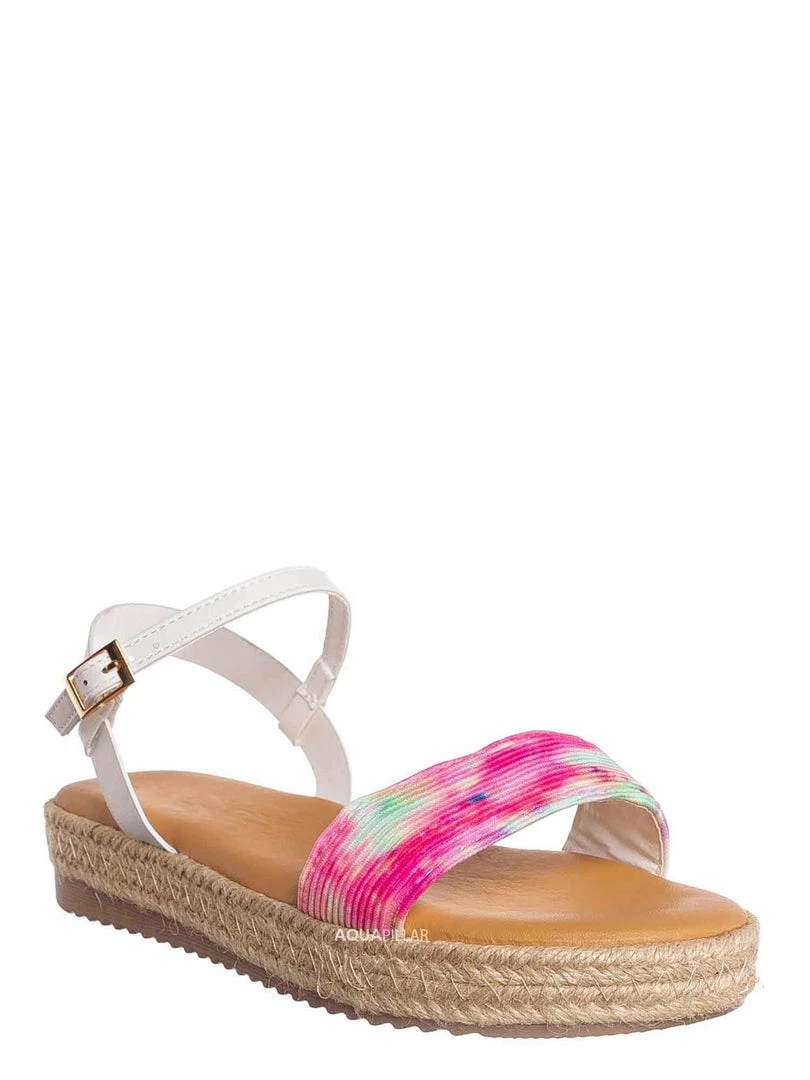 Bamboo New Superb32 Espadrille Flatform Sandal, Womens Lucite TieDye Padded Shoes