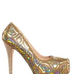 Blossom New Kinko Rhinestone Glitter Hidden Platform Pump - Women Heel
